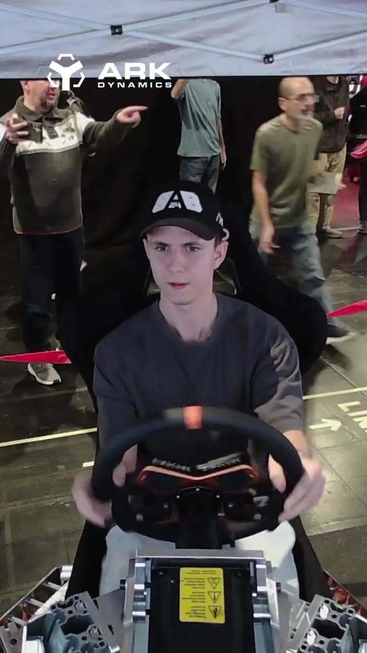 Play on YouTube: Bruno Blumbergs stepping off the PDK Racer at SimRacing Expo Dortmund and giving his reaction to camera.