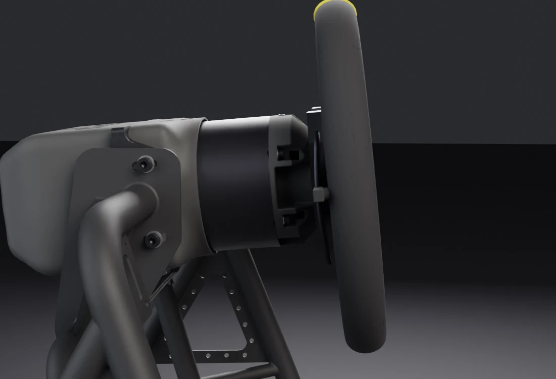 ARK direct-drive wheelbase mounted on the steering uprights