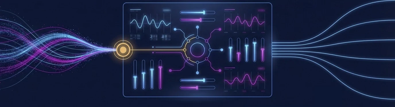 The signal path from a game's telemetry output through the cueing stage to the platform's six legs.